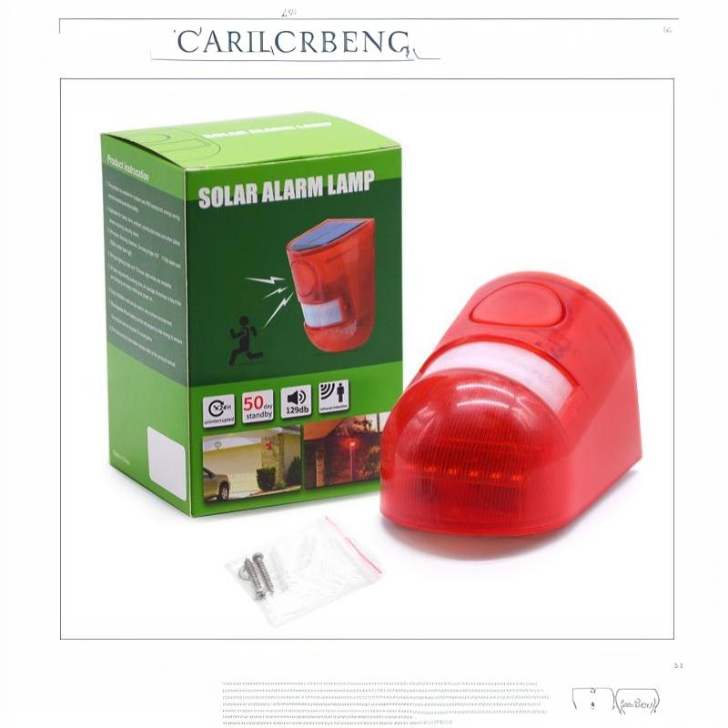 Kabelloses Solar-Bewegungsalarmlicht 120dB Sirene IP65 Wasserdicht für Außenbereich Terrasse Gemüsegarten Tierabwehr