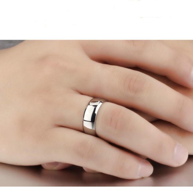 Moda Unisex Alb Taie Greacă Titan Steel Verigheta Inel Bijuterii