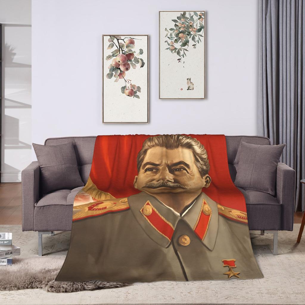 Lenin Joseph Stalin Soft Warm Blankets  Students Plush Throw Blanket Fluffy Home Decor Flannel Bedspread Sofa Bed Cover
