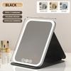 3 Colors LED Vanity Mirror with Touch Screen USB Rechargeable Dimming Makeup Mirror 3 Brightness Portable Fold Mirror Tabletop