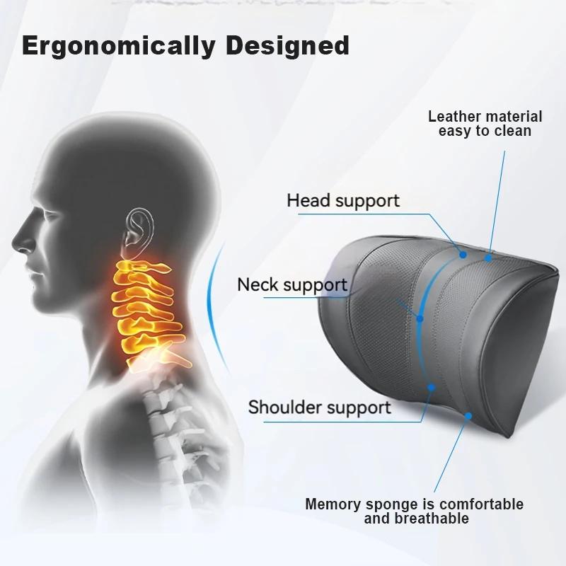 Car Headrest Pillow Adjustable Memory Foam Car Neck Pillow Multi-Function Head and Neck Pillow Support Cushion Auto Accessories