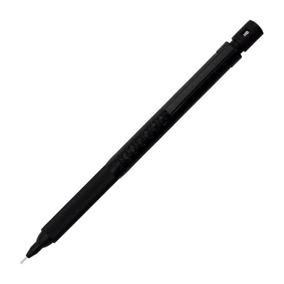 Luddite TechDraw2 Mechanical Pencil 0.5mm Black, 4mm Guide Pipe, Step Head, Metal, Genuine Leather