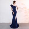 Evening dress women's new banquet elegant and dignified atmosphere pink long sexy and thin fish tail