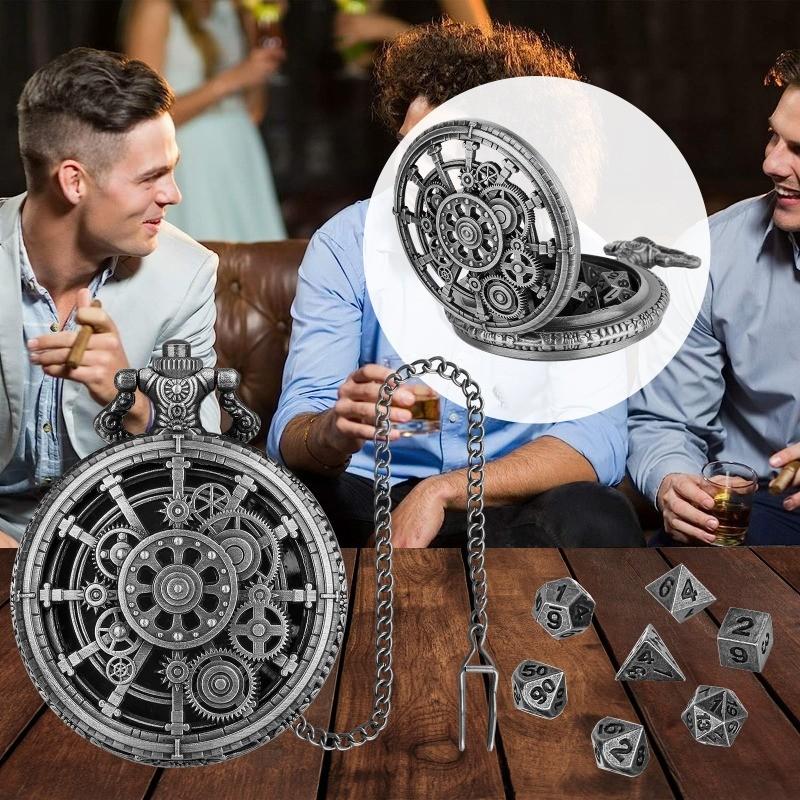 DND Dice Jewelry Pregnant Case Retro Creative Hollow Gear Thick Waist Chain Board Game