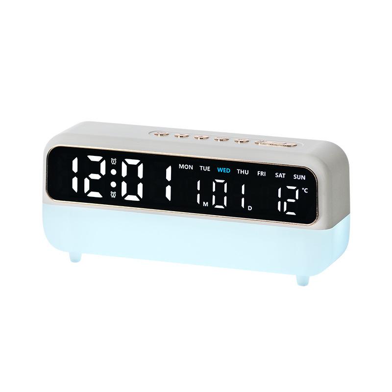 LED Digitaler Wecker Sprachsteuerung Temperatur Datum Wochentag Anzeige Timer Helligkeitseinstellung Elektronische Tischuhr Mit Umgebungslicht 12/24H