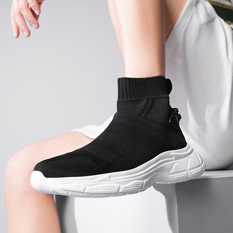 New Couples Socks Sports Shoes Fashion Breathbale Black Trainers Men Casual Walking Sneakers High Top Women's Gym Sneakers 36-48