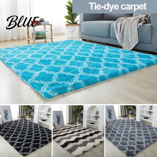 Tie Dye Rug Fluffy Plush Ripple Geometric Area Water Shaggy Tie-Dye Super Soft Modern Non-slip