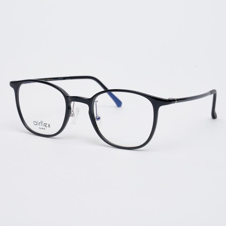 Alloaiweeo [Air Flex] Al6403 0909G Airflex Ultra-Lightweight_Black Saint Square Eyeglass Frame_Blue Light Lens Selection
