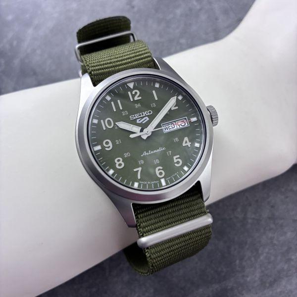 SEIKO 5 SPORTS SRPG33 Automatic Watch Military Style 4R36 Green Dial 4R36 Nylon Strap Seiko 5 Men's