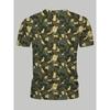 Summer Round Neck  Camouflage Kitten Pattern 3D Print Top Fashionable Casual Short Sleeved Men's T-shirts