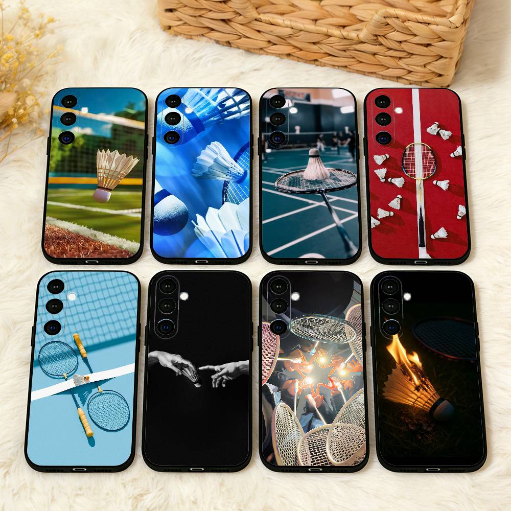Sports B-Badminton Cool Phone Case For Samsung A73,A21s,A22,A31,A32,A52,A53,A71,A80,Soft Black Shell