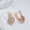 New  Rose Gold Color Sexy Drop Earrings Unusual Flower Natural Zircon Women'S Earrings Party Girls Exaggerated Jewelry