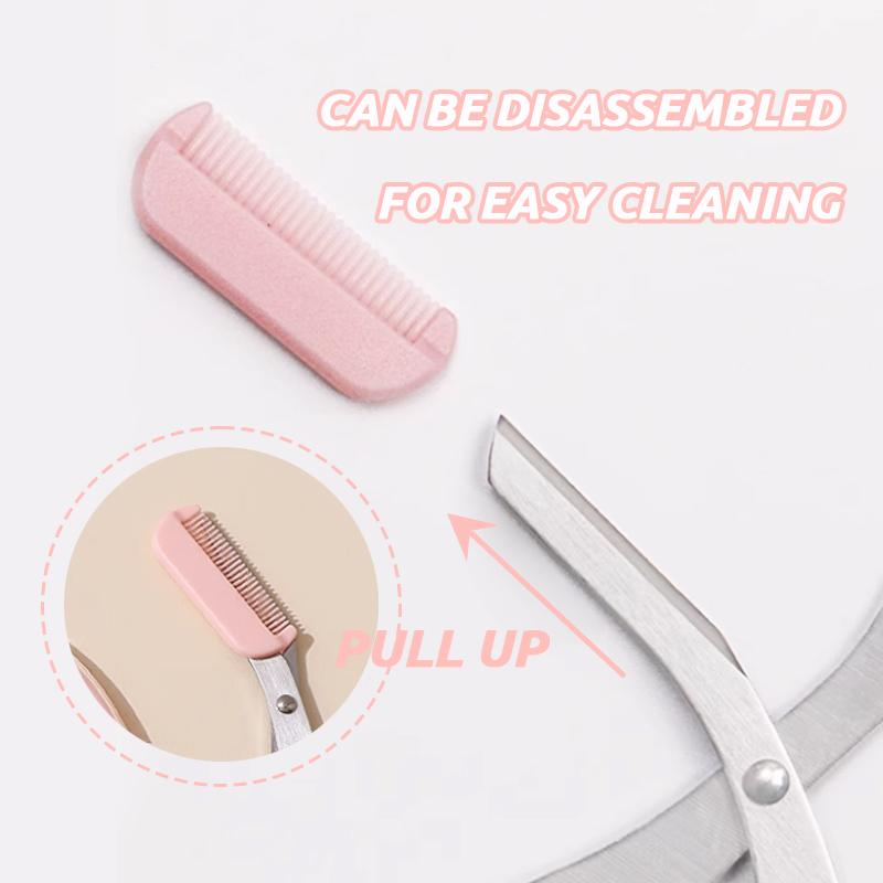 Beginner Safety Eyebrow Grooming Kit with Comb, Scissors, and Tapered Blade for Precision Trimming