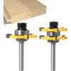 8mm T-slot Router Bit - 3-flute Set, Tongue-and-groove Matched, Tungsten Body, Teflon Coating