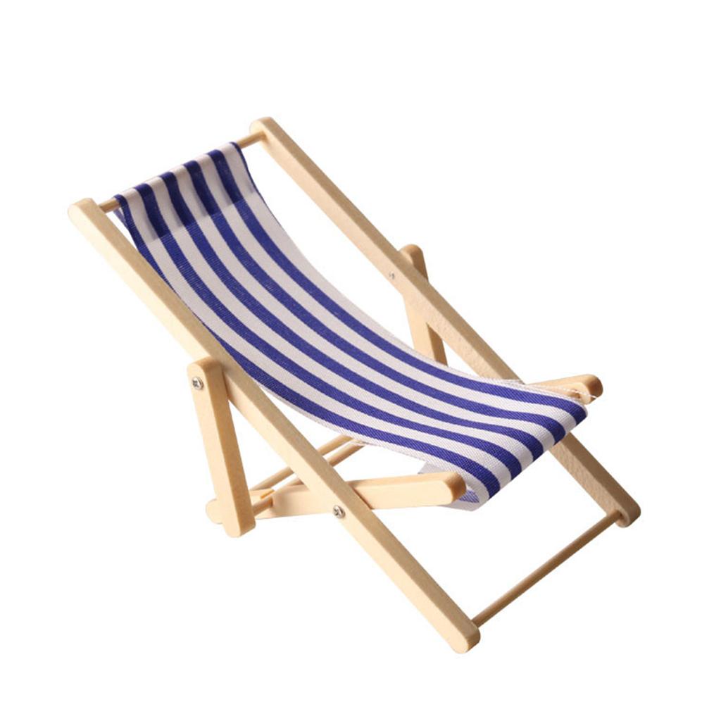 Realistic Wood Lounger Realistic Pretend Play for Kids Role Display Deck Chair Model Toy Vintage Chair 1:12 Doll House