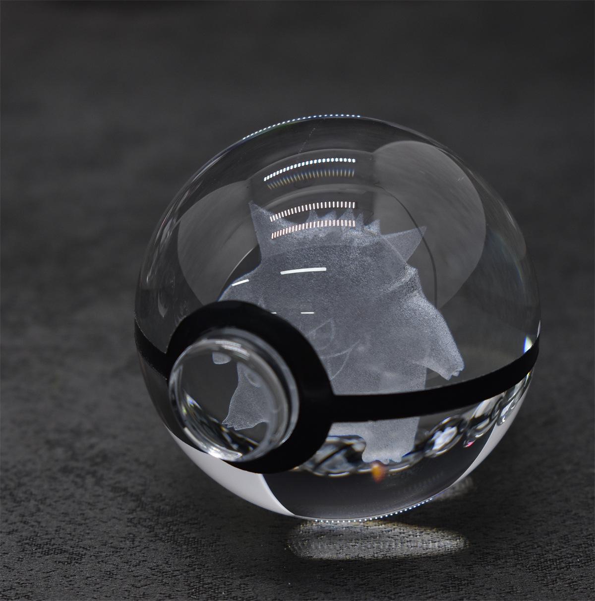 

Креативна кришталева куля 3D Іві Покемон Сонце-Місяць: Барвистий, Світний Дитячий Подарунок Base: 6.3CM, Ball: 5CM