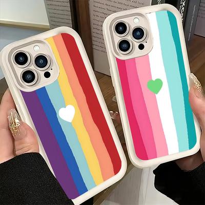 Phone Case for iPhone 17 Air 16E 15 16 Pro Max Rainbow Gradient Love Desgin Cover 14 Plus 13 12 Mini Soft Shell Silicone Fundas