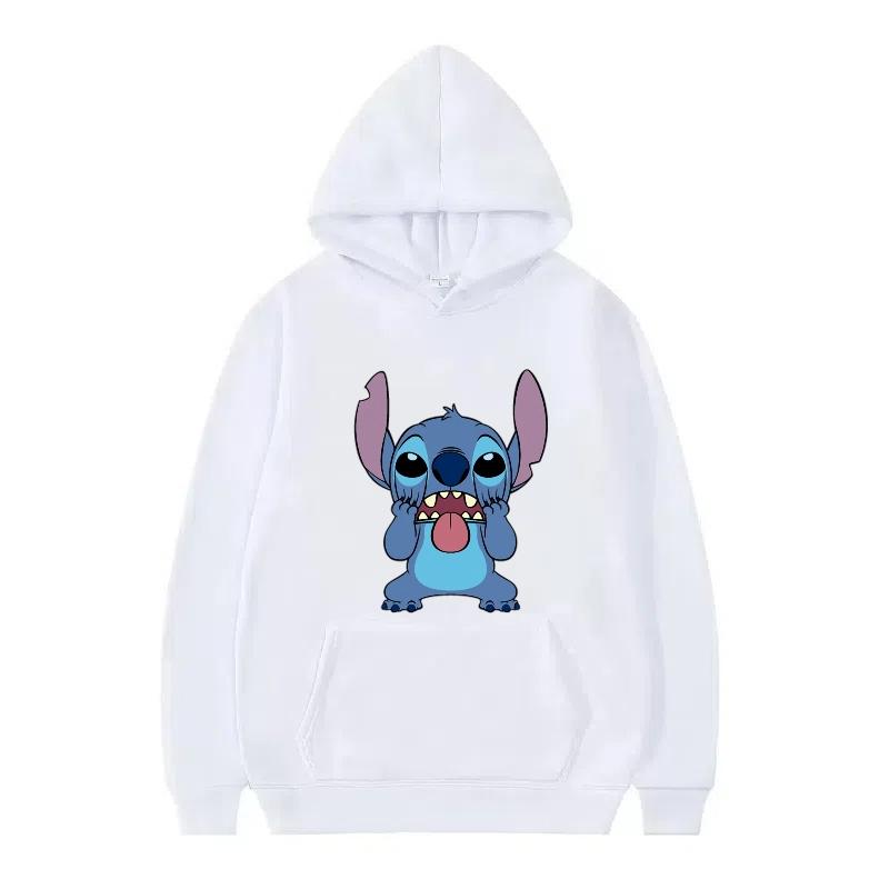 Disney Stitch Pattern Women Hoodies Fashion Sporty Y2k Loose Grey Tops Clothing Pullovers Ladies Cheap Hoodies Sweatshirts