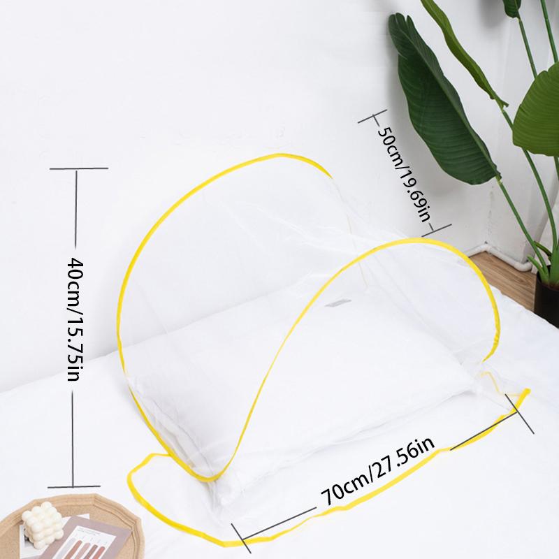 Summer Head Net Cover Mosquito Net Folding Bed Tent Breathable Mesh Canopy Travel Sleeping Camping Bedroom Anti-Mosquito Fly Net