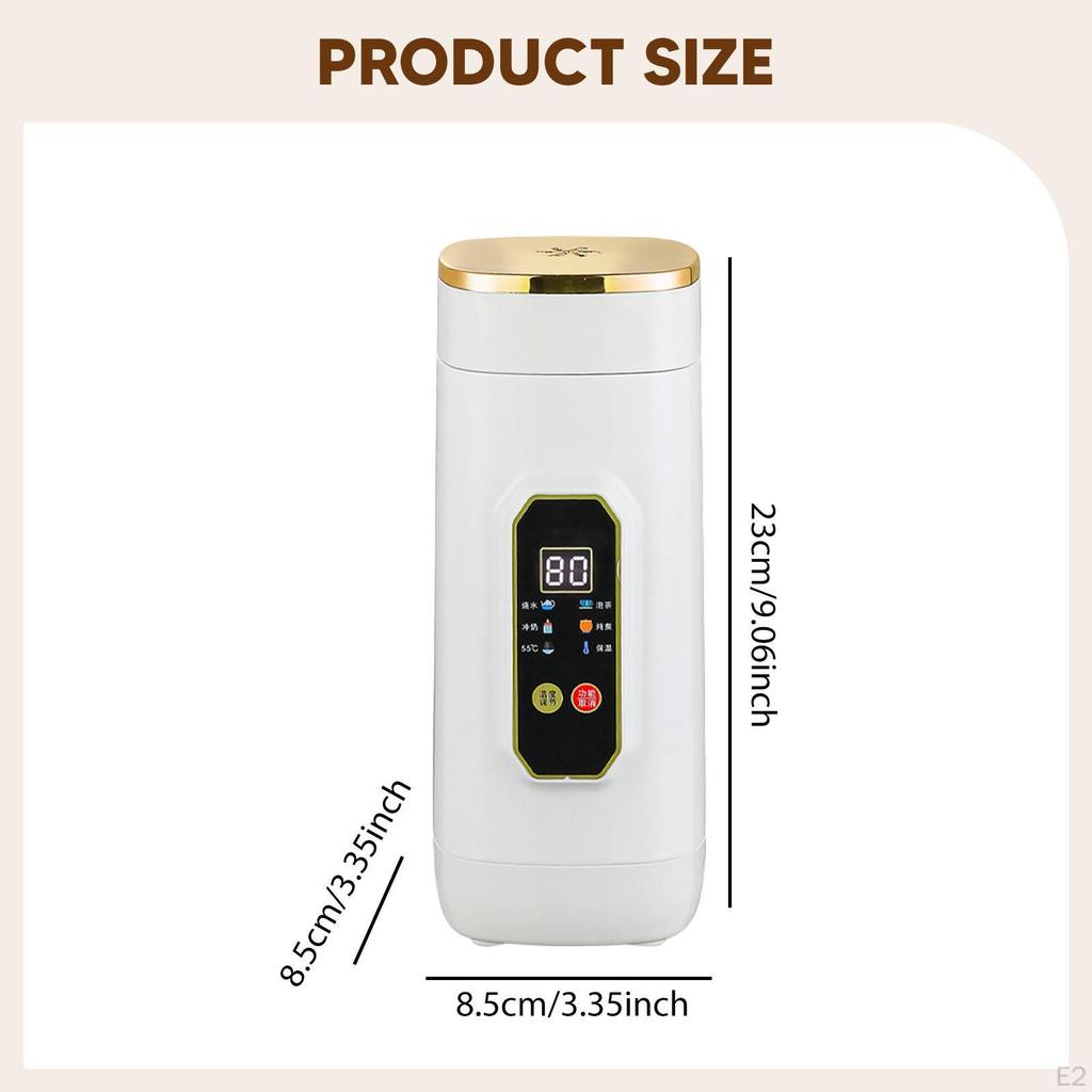Travel Electric Kettle Milk Warmer Stainless Steel Adjustable Temperature Insulated Cup