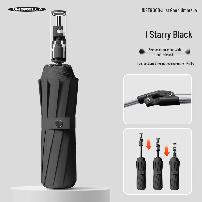 MAYDU M3080 12-Rib Automatic Compact Windproof Umbrella