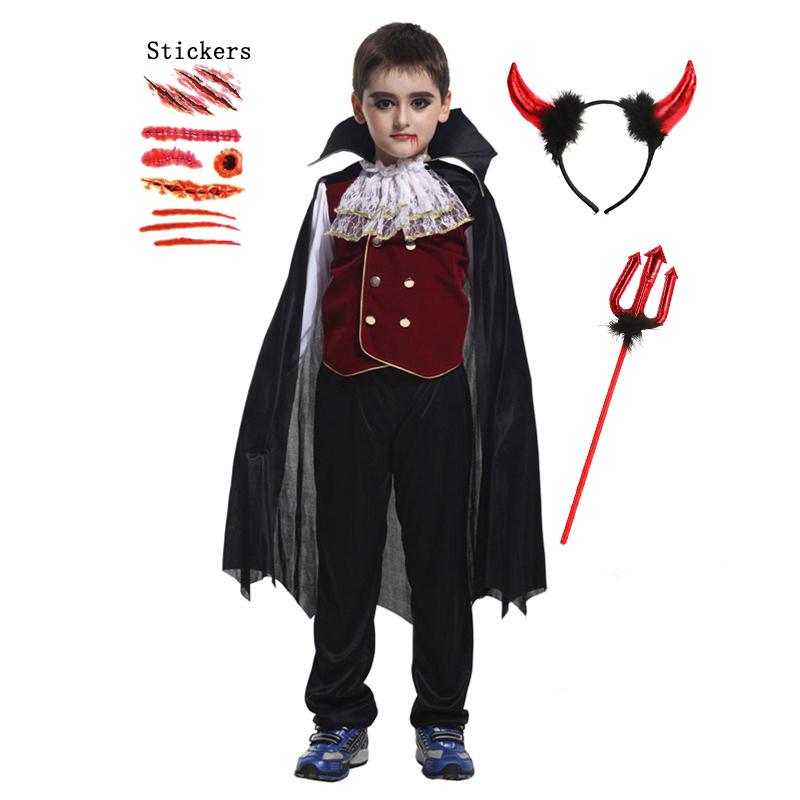 Kinderen Gotische Geest Bruid Vampier Kostuum Jongens Meisjes Halloween Dag van de Doden Carnaval Cosplay Feest Outfit S (100-110cm) black
