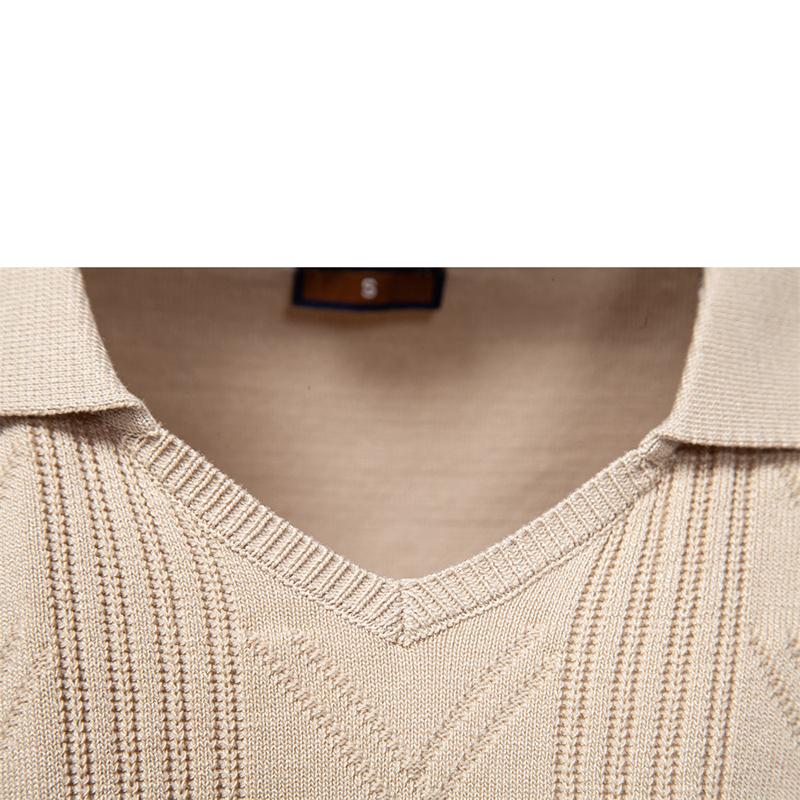 AMI 2025 2025 Herbst und Winter Neuer Stickerei Herren Jacquard-Pullover Herren Pullover Einfarbig V-Ausschnitt Strickpullover Herren
