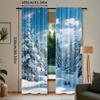 2pcs Rod Pocket Winter Snow Forest Curtains - Easy Hanging for Bedroom   Office   Kitchen   Living Room & Study Decor