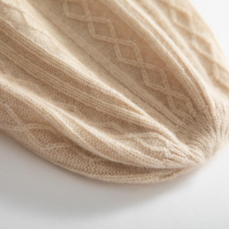 Cashmere Women's Hat for Winter Warm Soft Cashmere Beanies Bonnet Slouchy Street Skullies for Girl