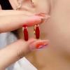 2024 New  Trend Oil-dropping Geometric Square Earrings for Women Simple Retro Temperament Ear Buckle Luxury Jewelry Gift