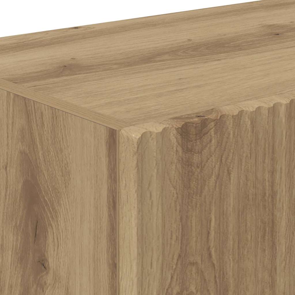 TV Wall Cabinet Rustic Oak Finish 98 x 31 x 29.5 cm