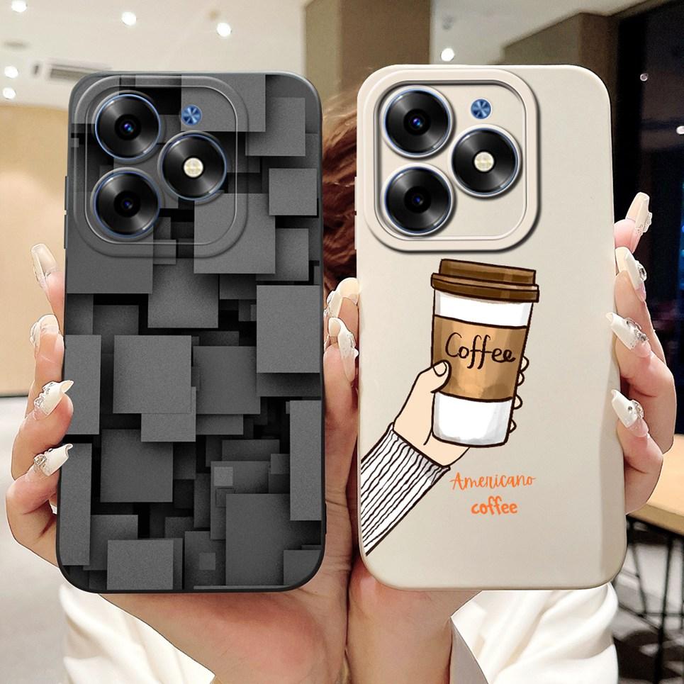Luxus Modische Rückabdeckung Für Tecno Spark GO 2024 BG6 Hülle Weiches Silikon SparkGO 2024 Handyhülle Hase Katze Blume Panda Funda