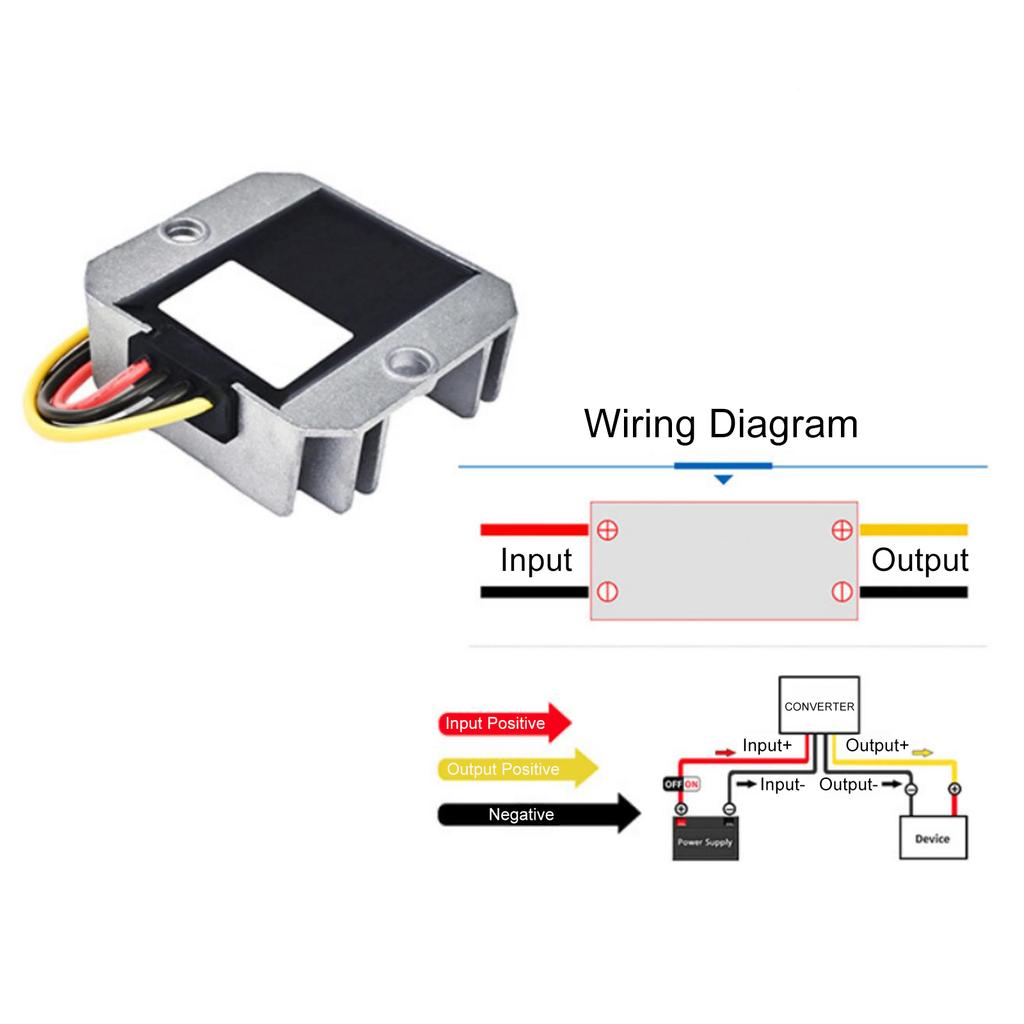 WaterProof 11-90V to 5V 5A 25W Step Down DC/DC Power Converter Regulator