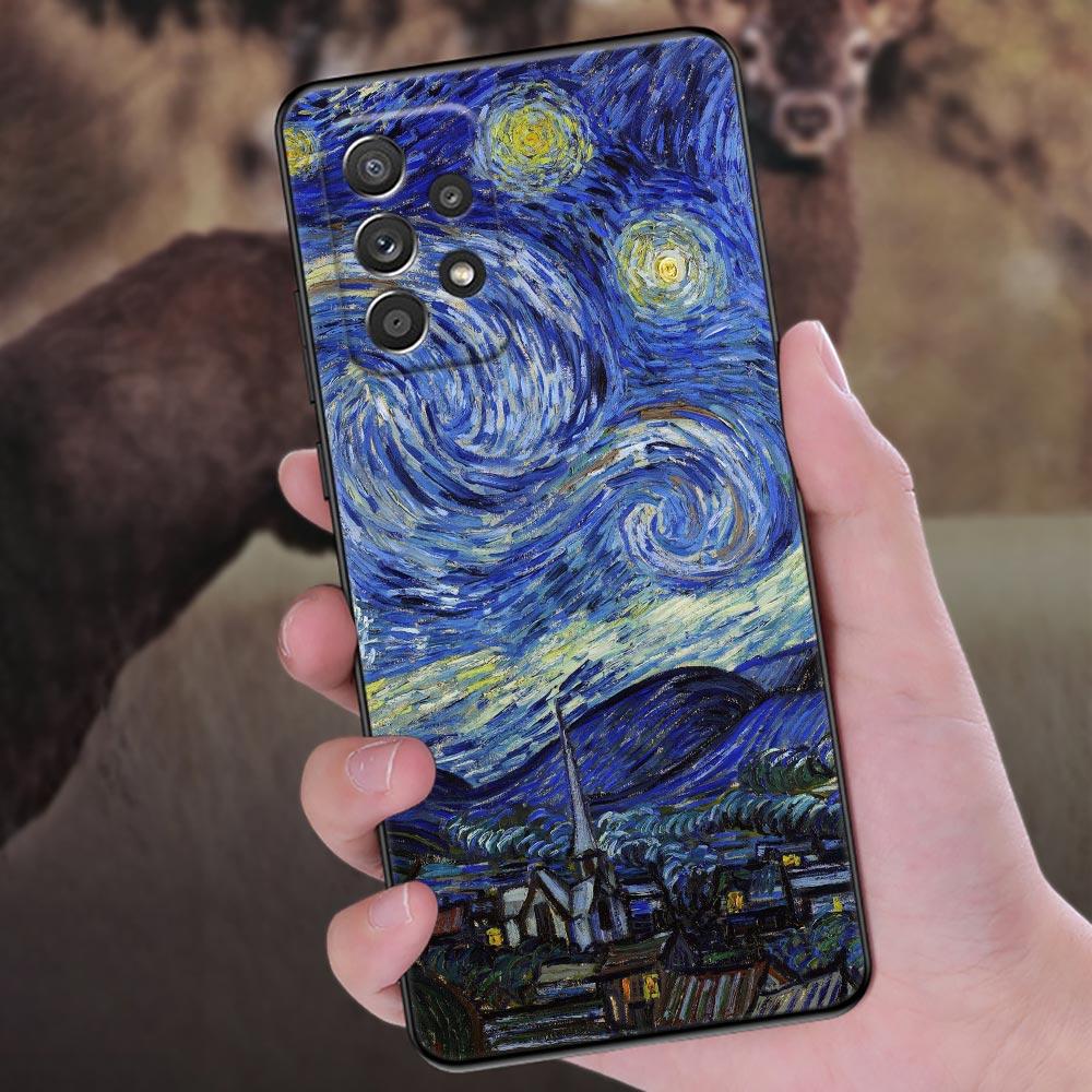 Gemälde Van-Gogh Nachthimmel Handyhülle für Samsung Galaxy A57 A56 A37 A55 A36 A26 A54 A52 A35 A34 A25 A17 A16 A15 A07 Weiche Hülle