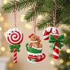 3pcs Christmas Tree Hanging Ornaments Resin Santa Claus Hanging Decor Small Accessories Christmas Snowman Pendant