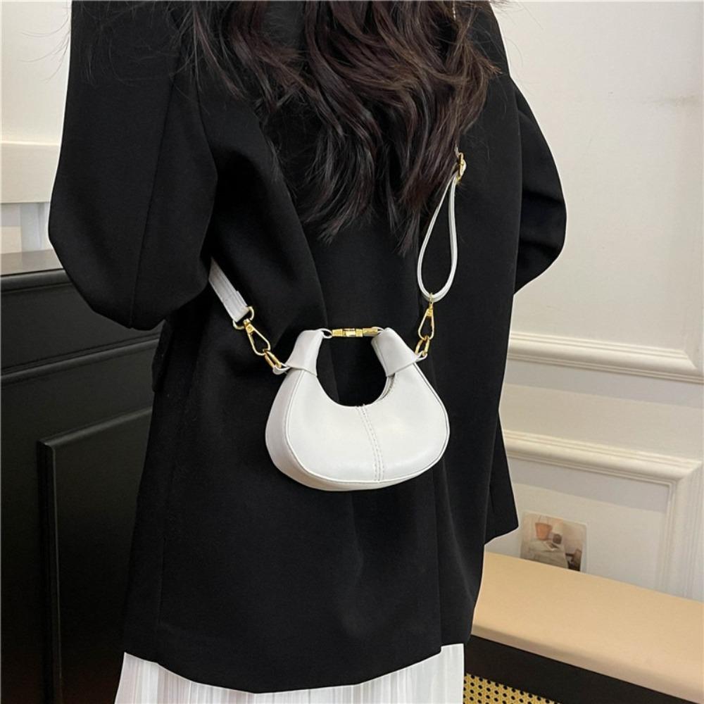 

Y2K Crossbody Bag Minimalist Style Crescent Bag Elegant Pu Leather Handbag Ladies хакі