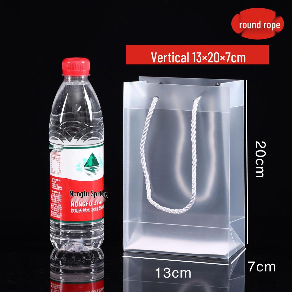 In Stock PVC Transparent Tote Bag, Frosted PP Plastic Gift/Souvenir Packaging, Wedding Candy Bag