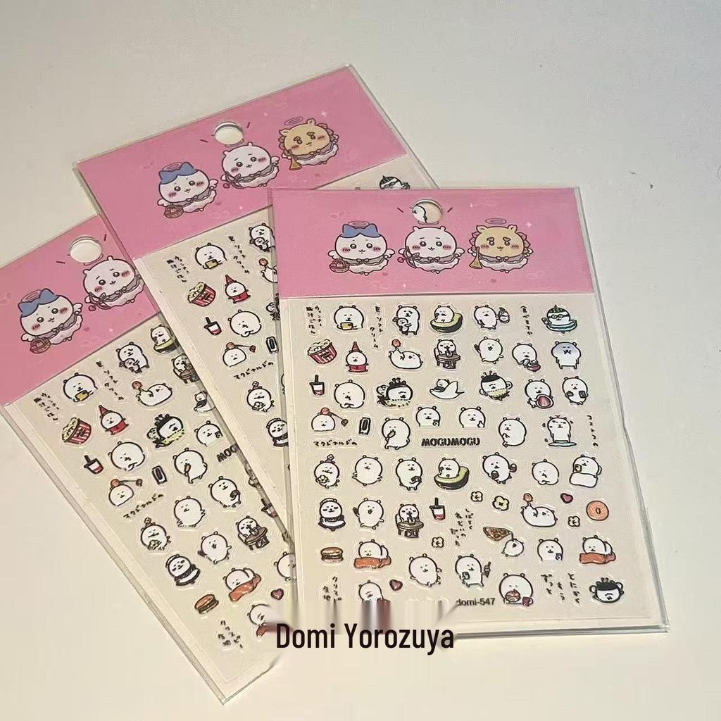 Quirky Bear Nail Art Stickers - Korean Style Mirror Phone Decor