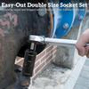 Set of 3 Double Head Impact Wrench Nuts Set 18.5/19.5/20.5/21.5 mm with 1/2 Inch Extension and Double Head Socket