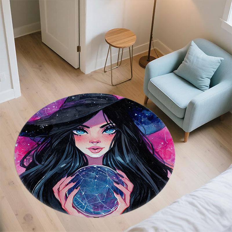 Cartoon Girls pattern round rug,Carpet Rug for Living Room Bedroom Playroom ,Non-slip Floor Mat,Holiday Gifts and Birthday Gifts.