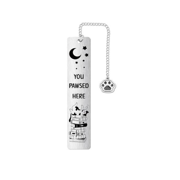 Black & White Funny Cat Dog Stainless Steel Bookmarks - Cute Color Blocking Design
