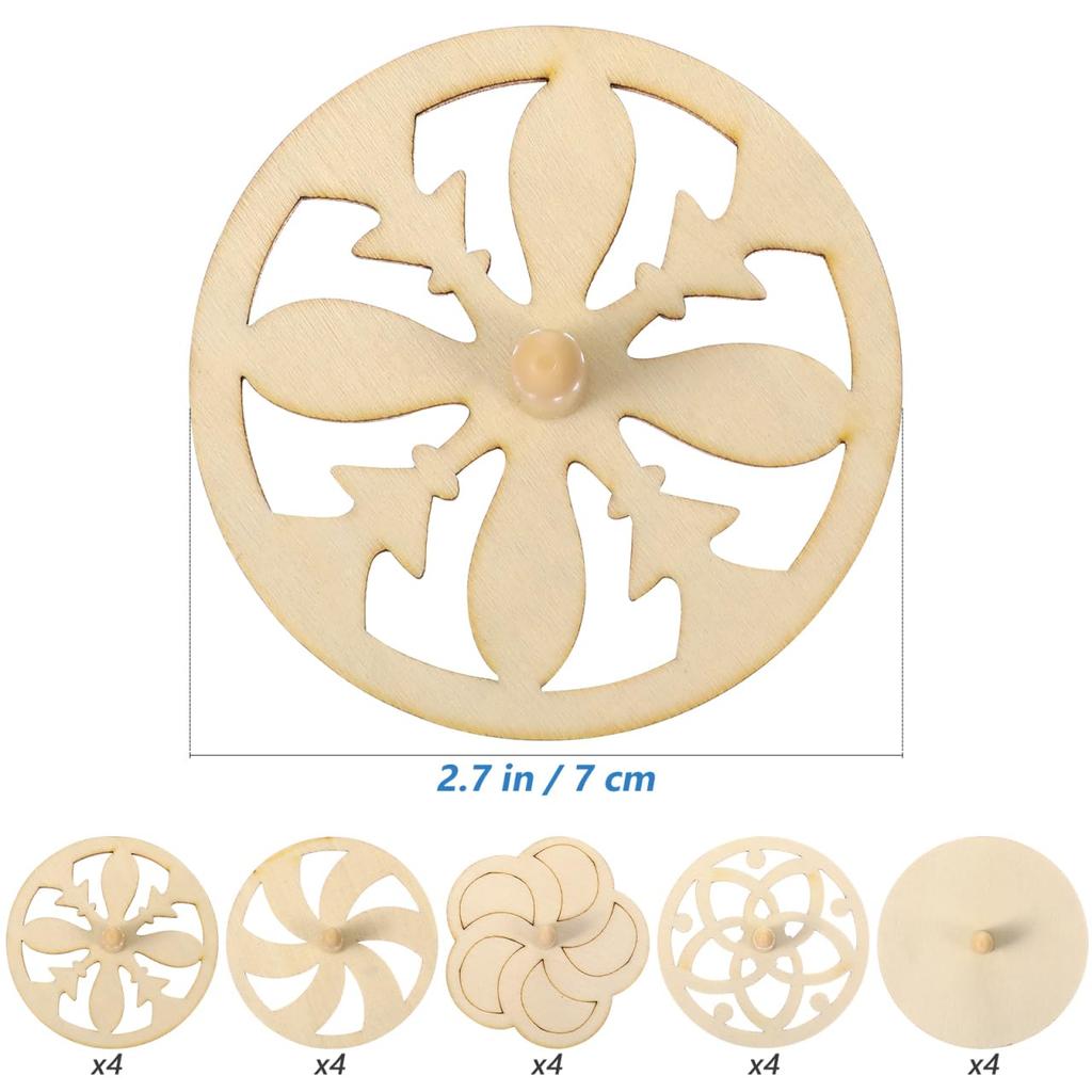 EXCEART Set of These Wooden Tops Can Be Traditional Fun Wooden Hand-Spinning Tops, Unpainted, 20. Hand-spinning Painted. DIY, Painting, Toy, Toy.