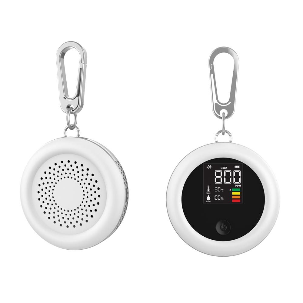 Portable Carbon Dioxide Tester 3 In 1 CO2 Temperature Humidity Detector LCD Rechargeable Air