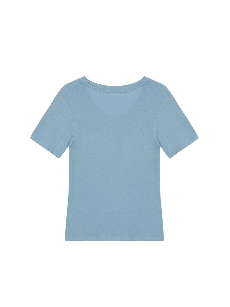 SALAD BAGUNI Soft U-Neck Signature Tee - Blue