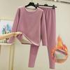 Conjunto de Ropa Interior Térmica de Terciopelo Alemán para Mujer: Talla Grande, Grueso, Cepillado para Otoño/Invierno