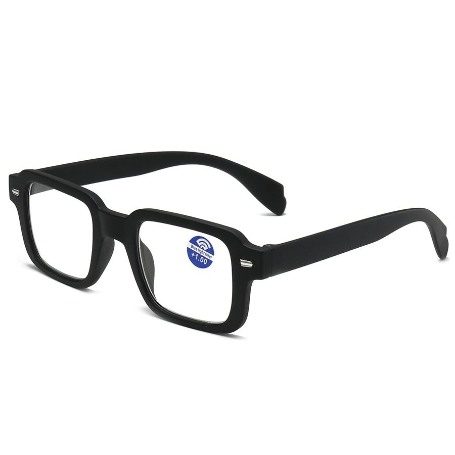

Модные очки для чтения, квадратные очки +1,0+1,5+2,0+2,5+3,0+3,5+4,0 +1.0 чёрный