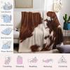 Brown & White Cowhide Flannel Blanket Warm Soft Halloween Christmas Couch Warm Cozy Decorative Decor Gift for All Season