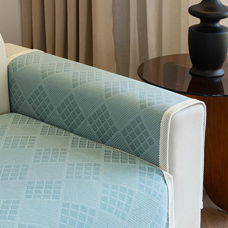 New Sofa Cushion, All-Season Non-Slip Seat Cushion Chenier Armrest Towel, Anti-Cat Scratch Sofa Cover Cover Cloth