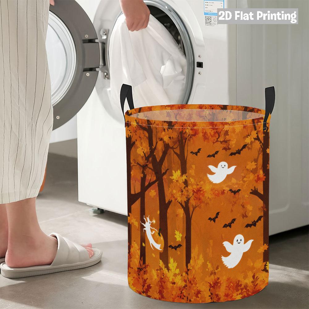 Collapsible Laundry Basket Large Round Waterproof Fabric Hamper Dirty Clothes Storage Bin Toy Organizer with Handles