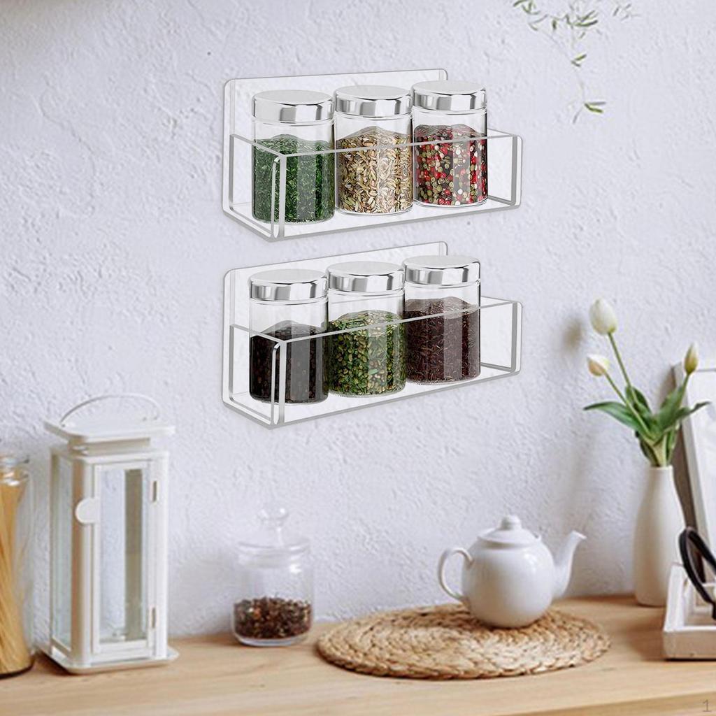 2 Pieces Holder Organizers Storage Racks Space Saving Versatile Acrylic Shelf Wall Mounted for